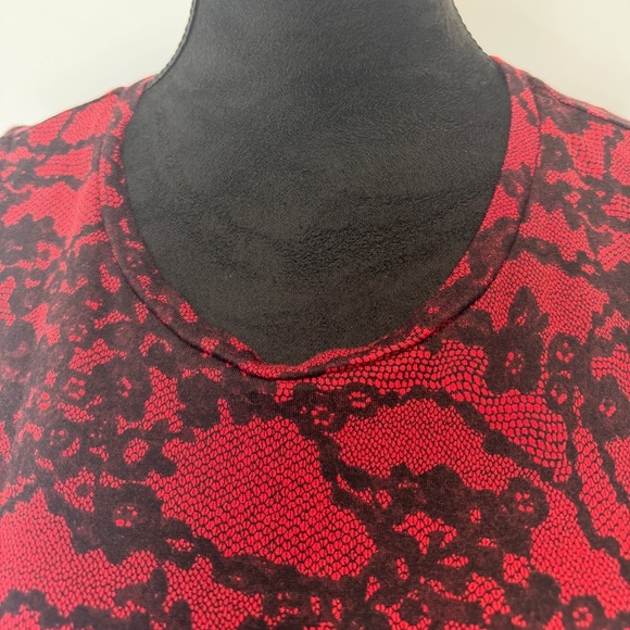 Michael Kors Cold Shoulder Long Sleeve Top Red - Picture 4 of 9